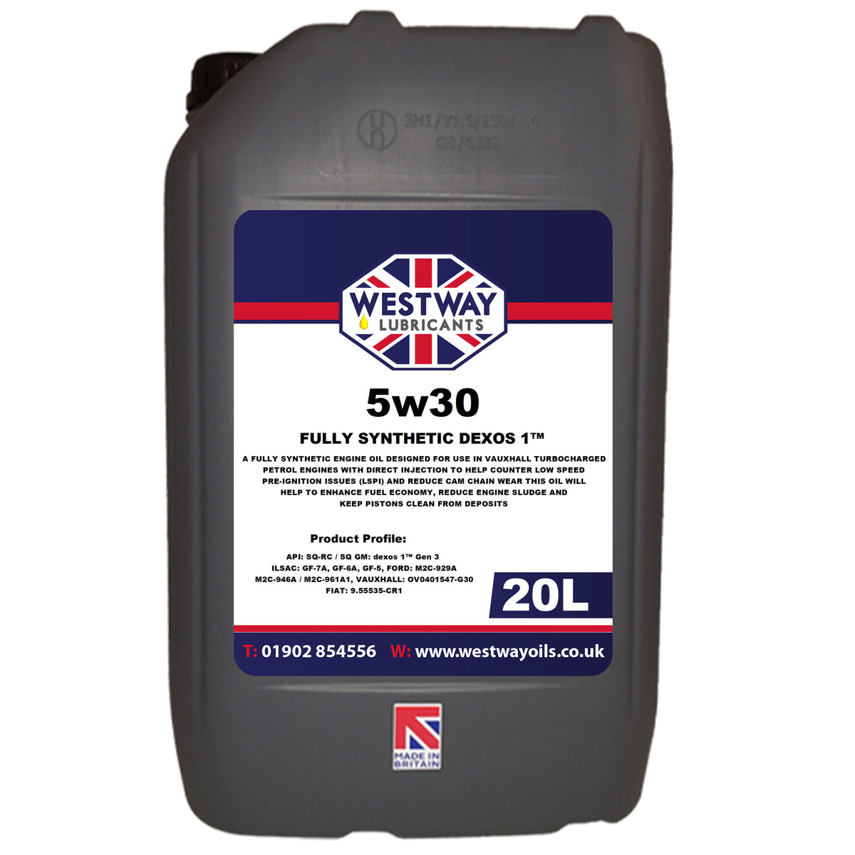 5w30 Dexos 1 Gen 2 Synthetic Engine Oil for Vauxhall Fiat Peugeot Citroen