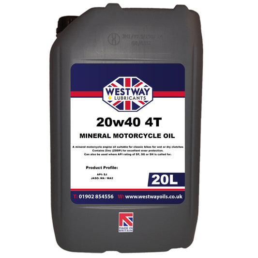 20w40 Motorcycle Oil - Mineral Based