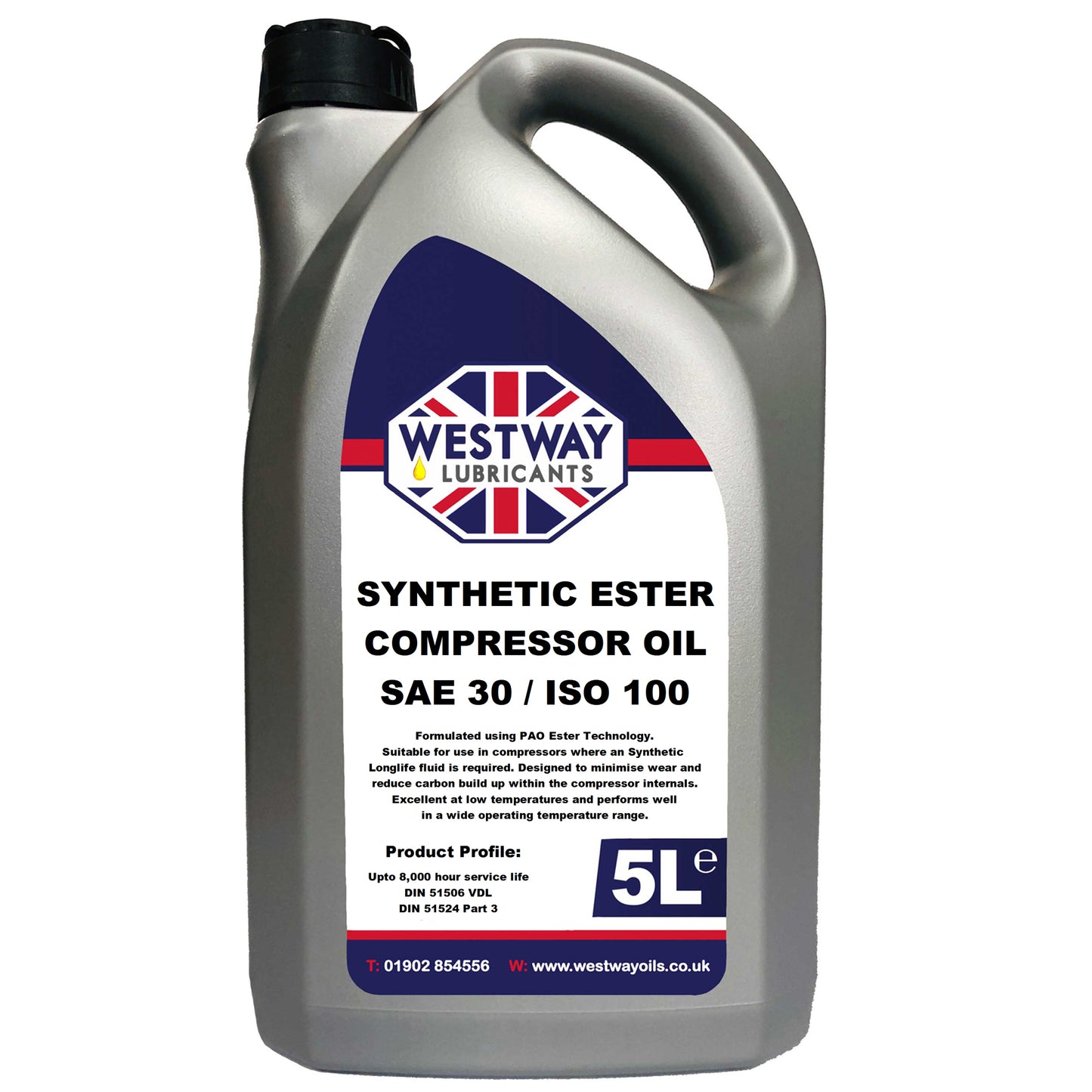 Compressor Oil ISO 100 - SAE 30 Synthetic PAO 8000 Hours