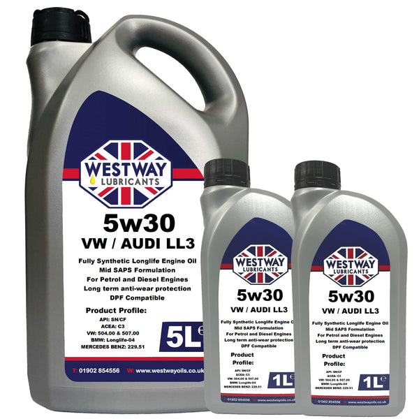 5w30 Fully Synthetic VW 504 / 507 C3 Mid SAPS Engine Oil – Westway