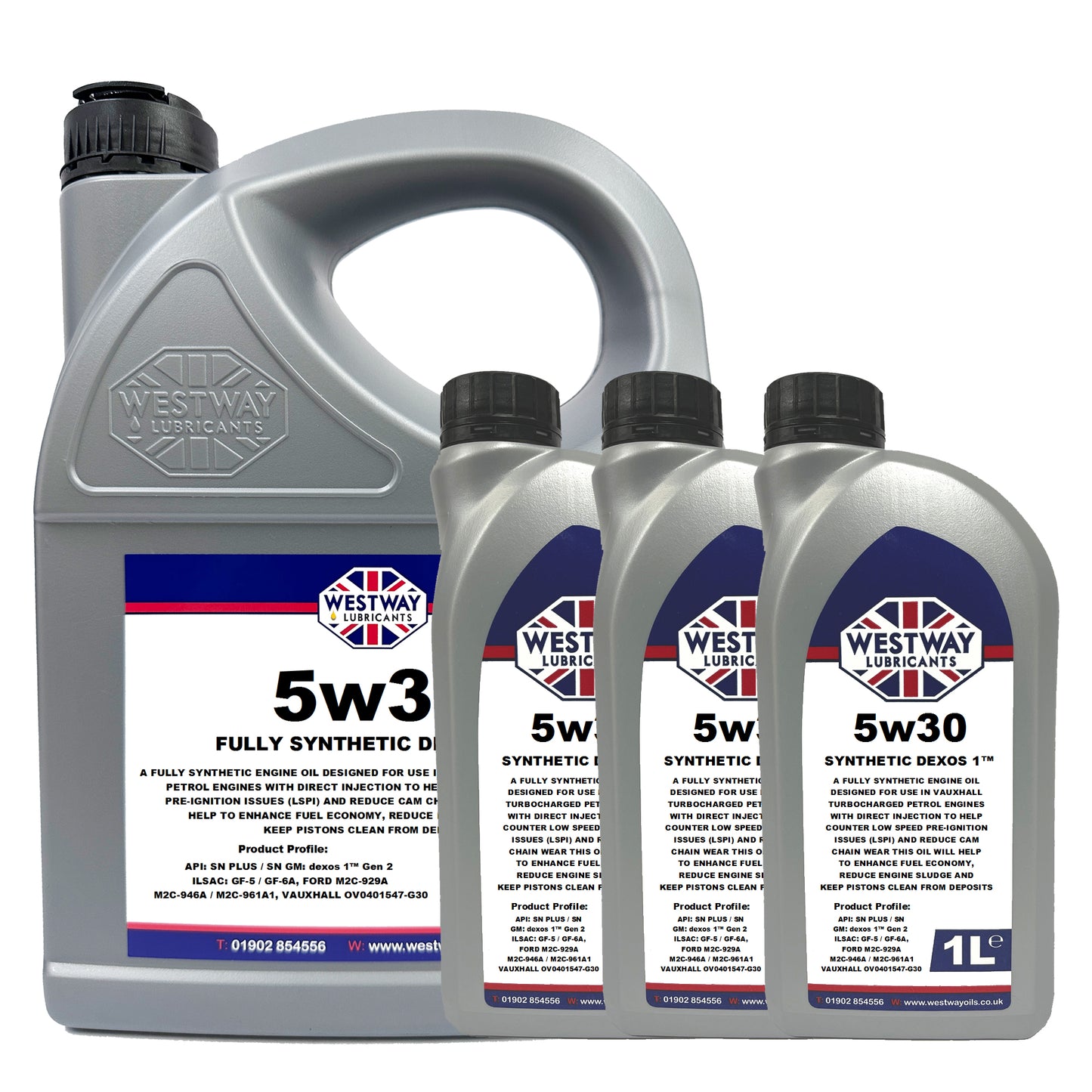 5w30 Dexos 1 Gen 2 Synthetic Engine Oil for Vauxhall Fiat Peugeot Citroen