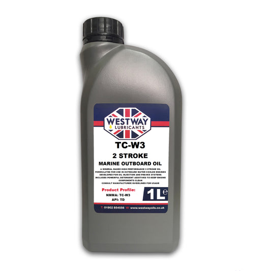 1-liter container of Westway Marine 2 Stroke Oil Mineral TC-W3