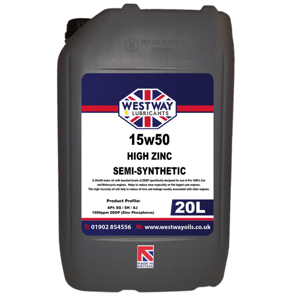 15w50 Classic Oil High Zinc Semi-Synthetic High ZDDP – Westway Oils