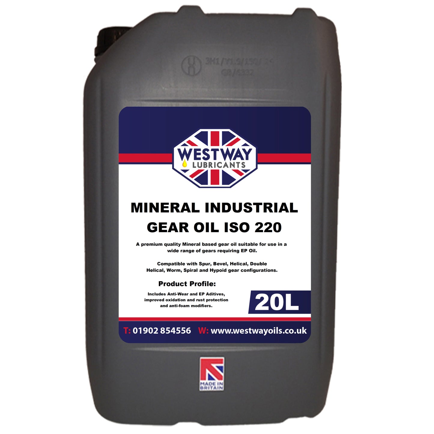 Industrial Gear Oil 220 Mineral Yellow Metal Safe