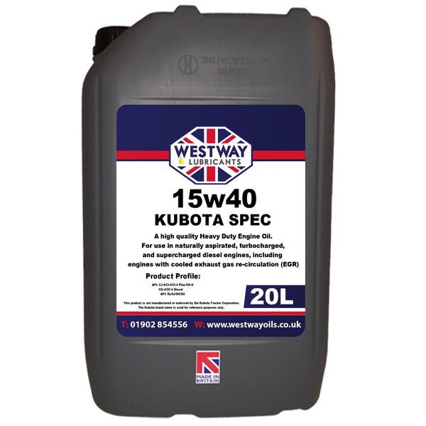 15W40 Engine Oil for Kubota Diesel Engines Mineral Westway Oils