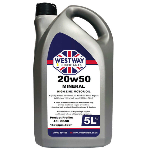 20w50 Mineral Classic Motor Oil High ZDDP Westway Oils