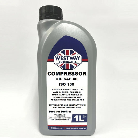 Compressor Oil ISO 150 - SAE 40 Mineral 4000 Hours