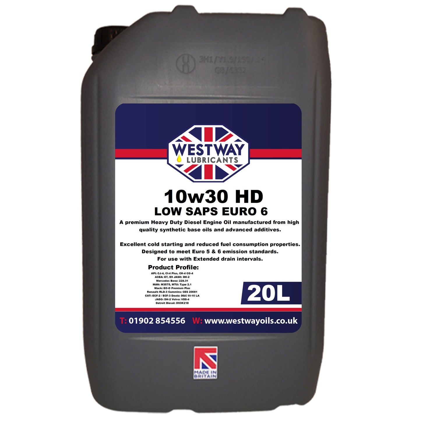 10W30 Synthetic Engine Oil UHPD Low SAPS for Diesel & Petrol Engines E7 E9 CK-4