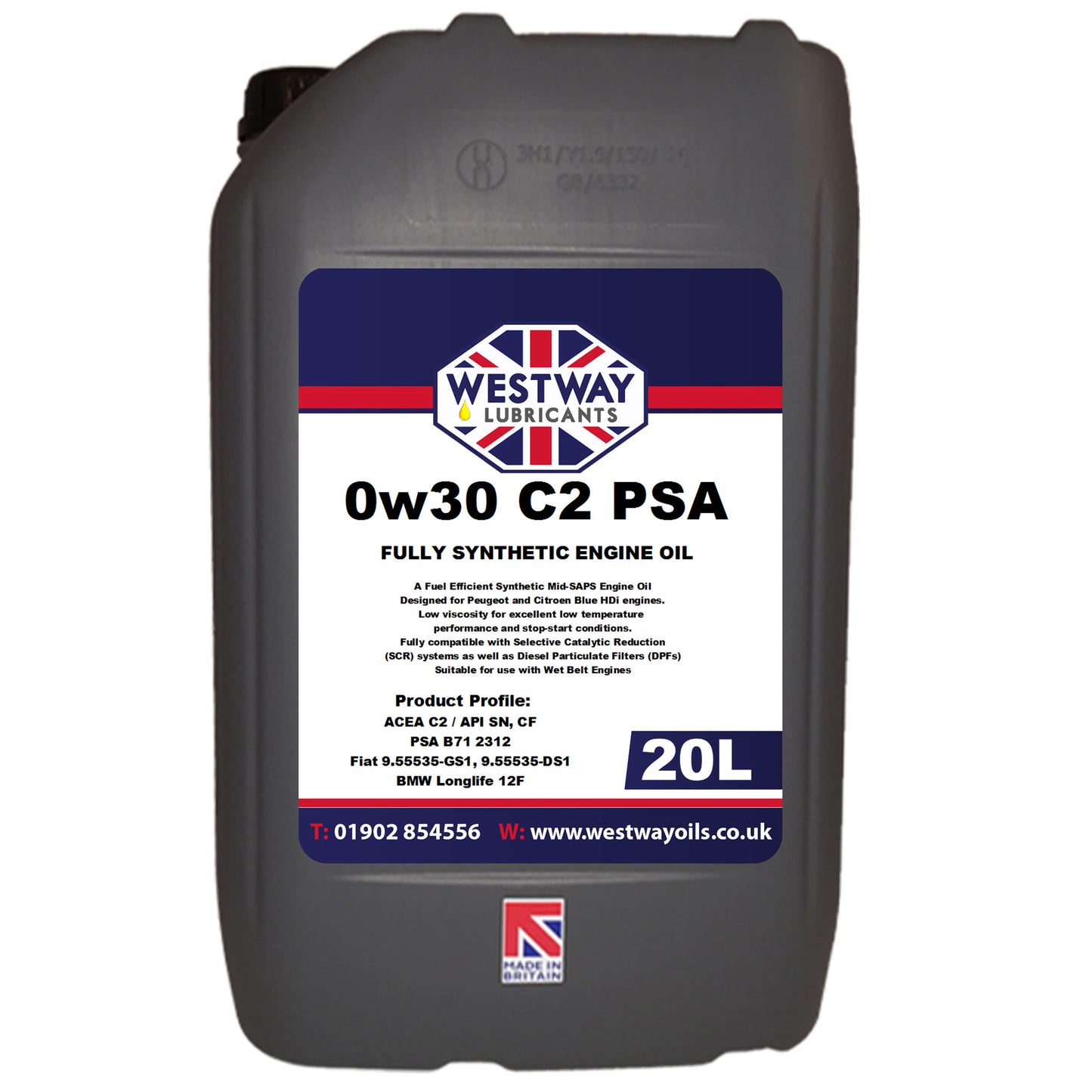 0W30 C2 Fully Synthetic Engine Oil 0w/30 for PSA B71 2312 Blue HDi