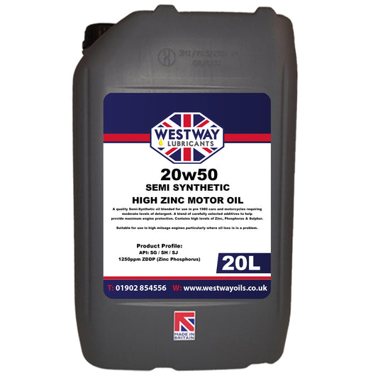 20w50 Classic Oil High Zinc Semi-Synthetic ZDDP