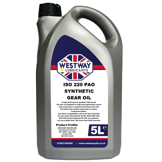 Synthetic Industrial Gear Oil 220 PAO