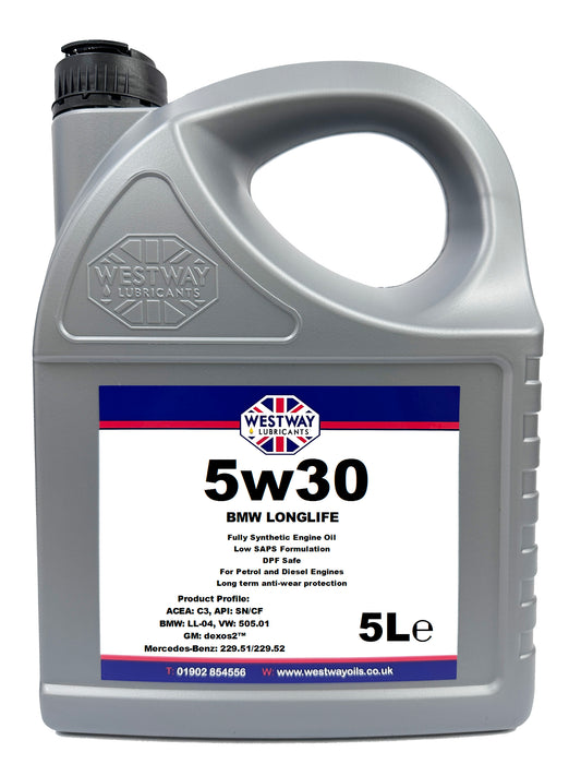 5w30 Fully Synthetic BMW LL-04 C3 Low SAPS Engine Oil