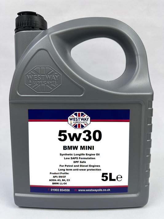 BMW Mini 5W30 Synthetic Engine Oil LL-04 - British Made - DPF Safe