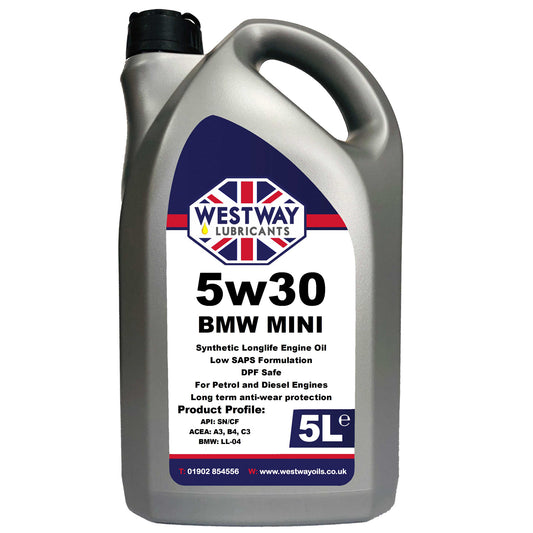BMW Mini 5W30 Synthetic Engine Oil LL-04 - British Made - DPF Safe