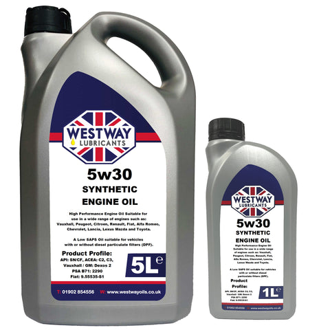 5w30 Dexos 1 Gen 2 Synthetic Engine Oil for Vauxhall Fiat Peugeot Citr –  Westway Oils