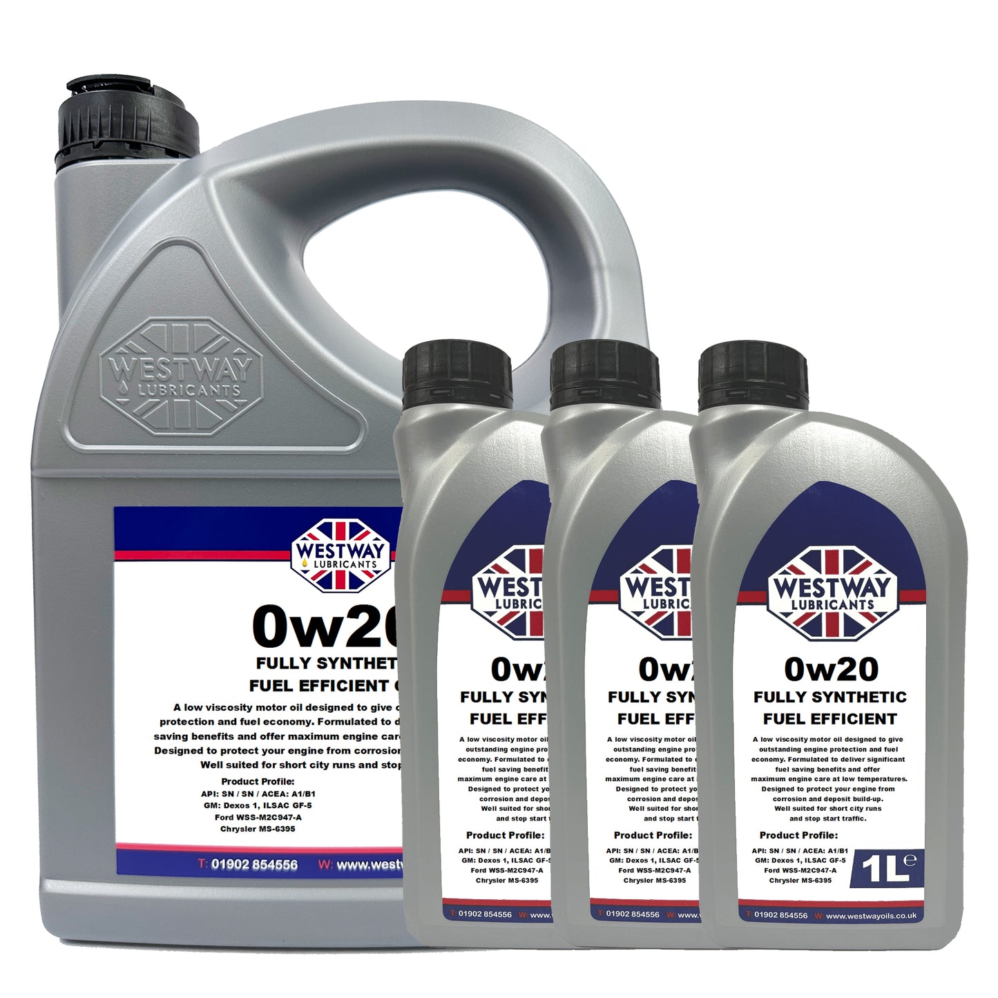 0W20 Synthetic Engine Oil Fuel Efficient Chrysler MS-6395 Dexos 1