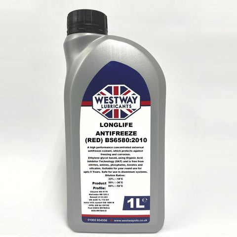 Antifreeze Longlife Red / Pink Concentrate 5 Year BS6580:2010