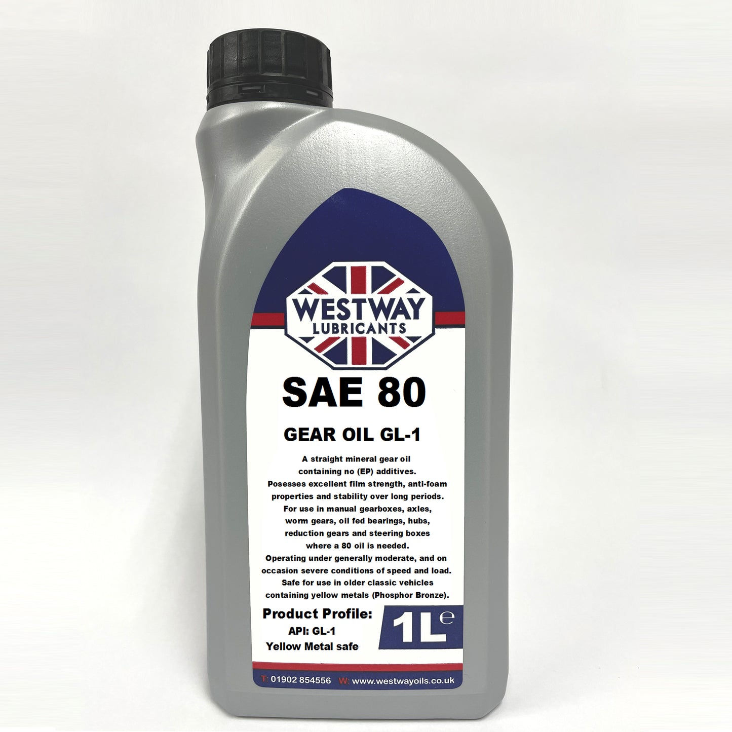 SAE 80 Gear Oil GL-1 Straight Non Detergent - Yellow Metal Safe
