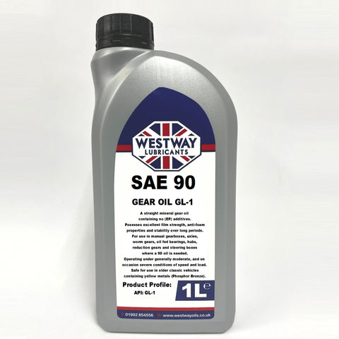 SAE 90 Gear Oil GL-1 Straight Non Detergent - Yellow Metal Safe