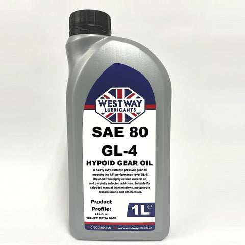 SAE 80 / EP 80 Mineral Gear Oil GL-4 Hypoid 80w