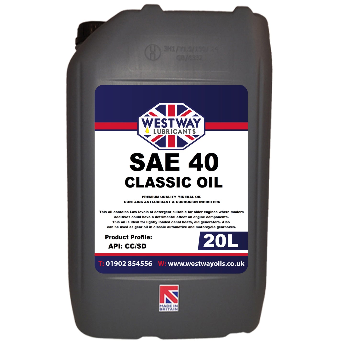 SAE 40 Mineral Classic Motor Oil Low Detergent API CC/SD