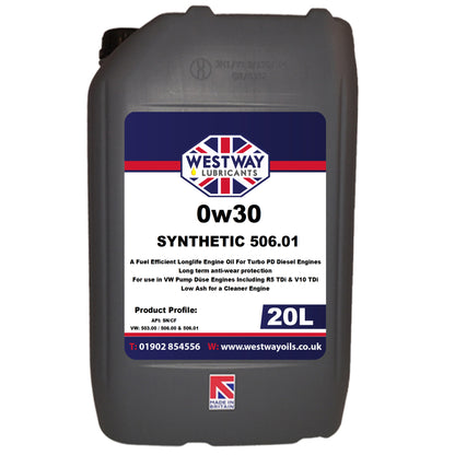 0w30 Fully Synthetic VW 506.01 Low SAPS Engine Oil