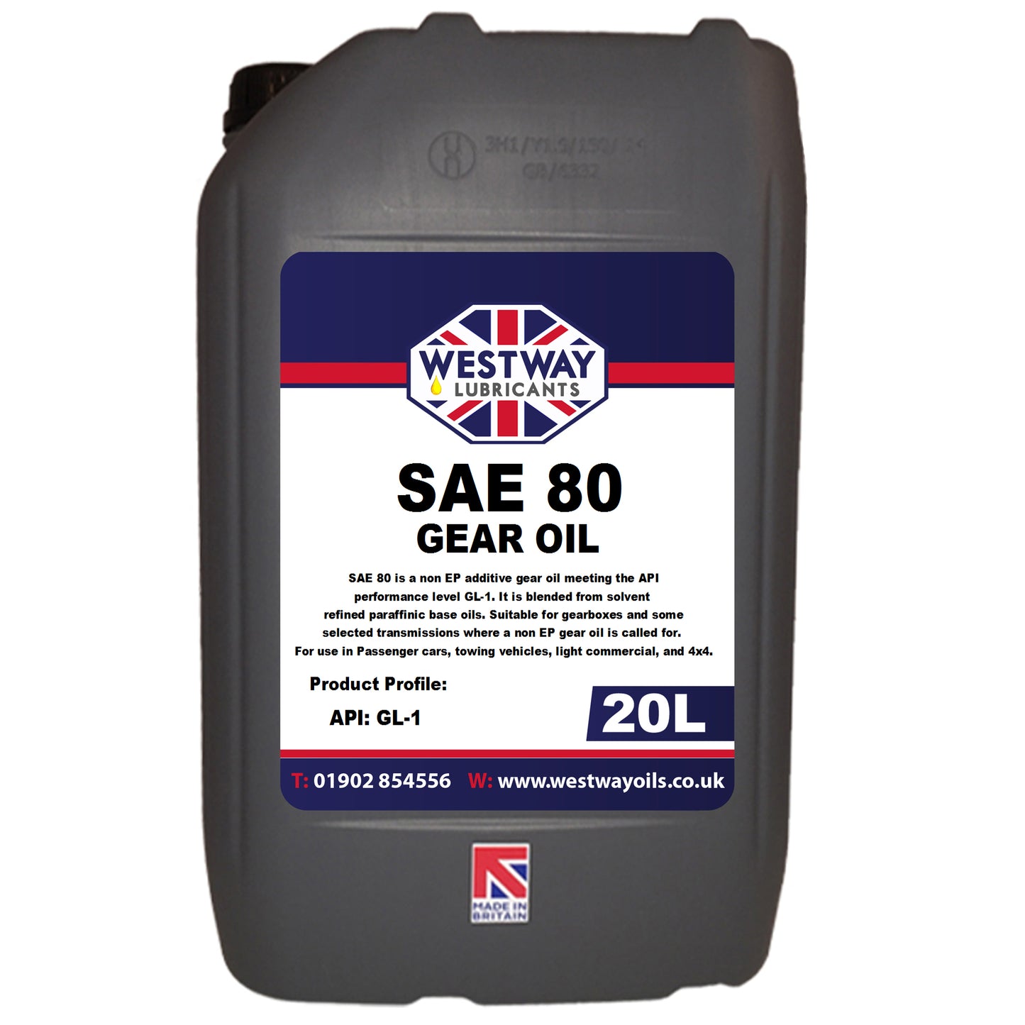 SAE 80 Gear Oil GL-1 Straight Non Detergent - Yellow Metal Safe