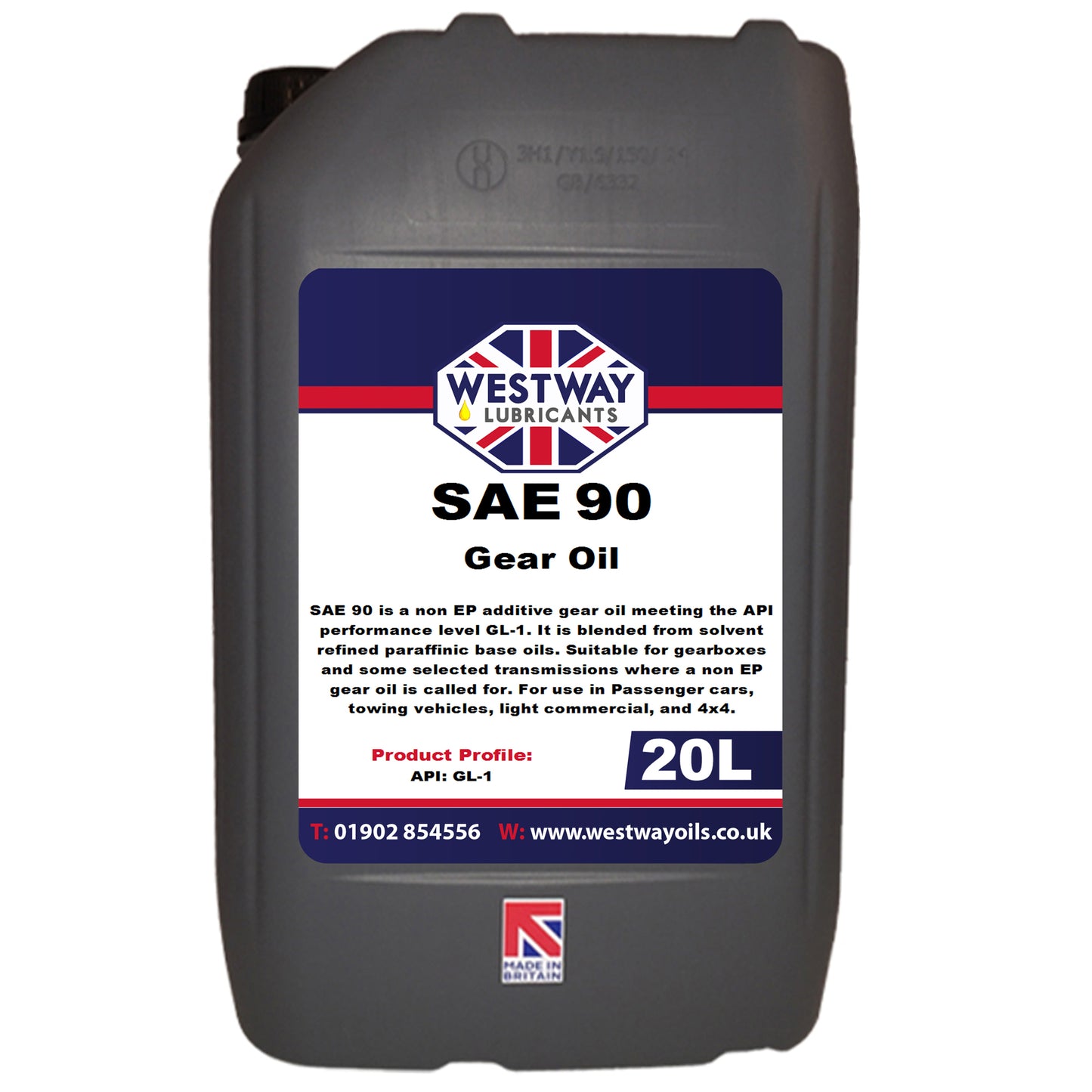 SAE 90 Gear Oil GL-1 Straight Non Detergent - Yellow Metal Safe