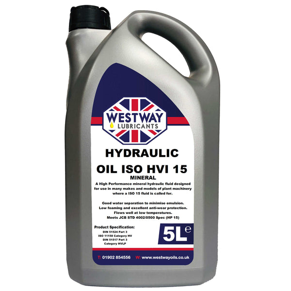Hydraulic Oil ISO HVI 15 meets JCB 4002/0500 Westway Oils