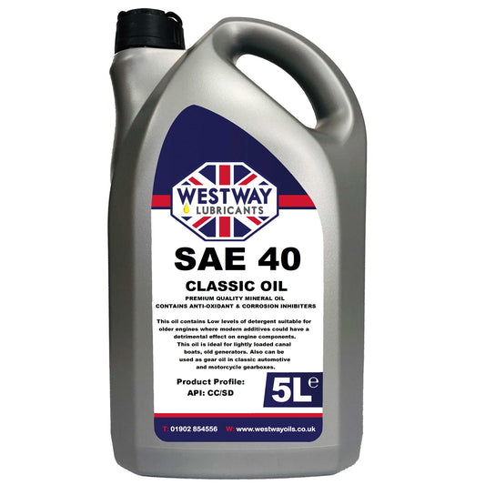 SAE 40 Mineral Classic Motor Oil Low Detergent API CC/SD