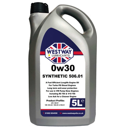 0w30 Fully Synthetic VW 506.01 Low SAPS Engine Oil