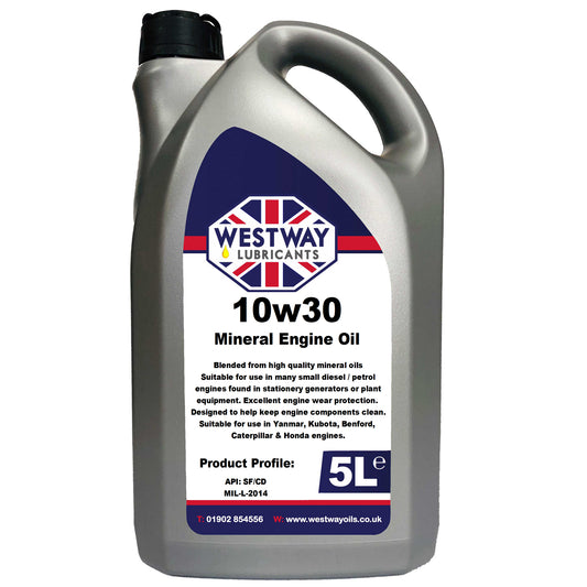 10w30 Mineral Oil used in Stationary / Generators - Yanmar, Kubota etc API SF