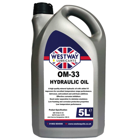 OM33 Mineral Hydraulic Oil HVI 32 MIL Spec