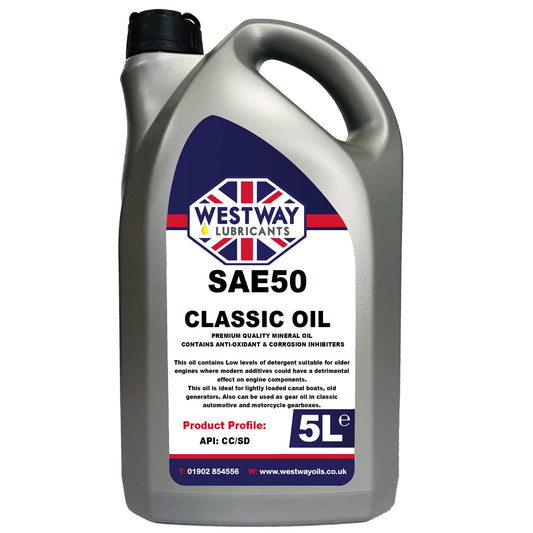 SAE 50 Mineral Classic Motor Oil Low Detergent API CC/SD