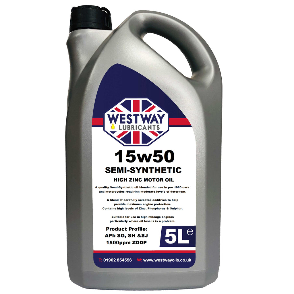 15w50 Classic Oil High Zinc SemiSynthetic High ZDDP Westway Oils
